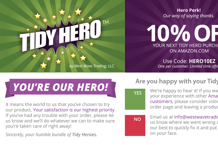 image of Tidy Hero product inserts