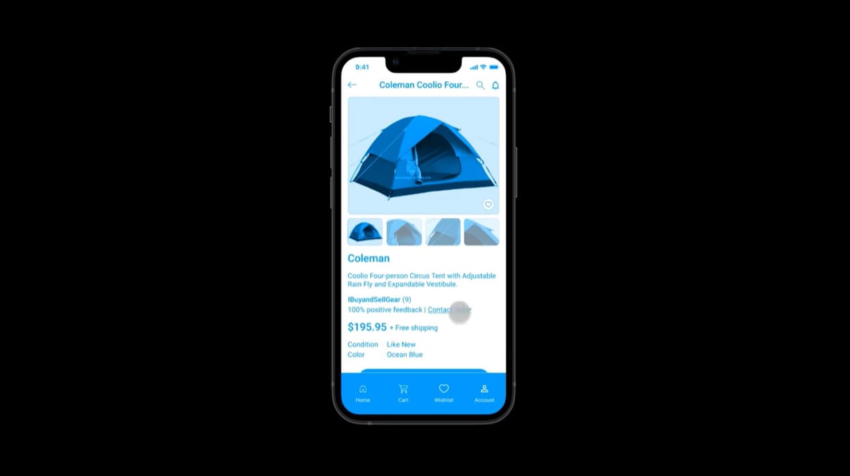 Opening screen of mobile app ux prototype created in Figma